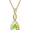 14 karat gold diamond and periodot necklace offer Jewelries