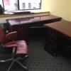 Executing Desk, Credenza & leather Desk Chair; beautiful mahogany/cherry red oak offer Business and Franchise