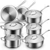 Classic Stainless Steel 12 Pieces Cookware Set, SAVE $20 with Amazon Coupon, ONLY $109.99 offer Home and Furnitures