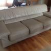 Tan leather couch offer Home and Furnitures