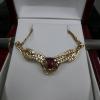 14 Kt. GOLD CUSTOM DIAMOND  NECKLACE  - 1.0 Ct. Tw. With 5.0 Mm. GARNET  offer Jewelries