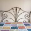 Beautiful bed head and foot board-metal-silver-with extentions offer Home and Furnitures