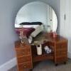 Antique Vanity With Round Mirror offer Home and Furnitures