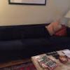 Couch, blue corduroy;   offer Home and Furnitures