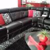  like new Black Leather Sectional Couch