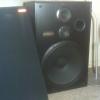 two stand up pioneer speakers 15 inch sub isem speakers