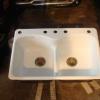 Cast iron double sink  