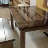 farmhouse kitchen table and benches