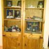 Matching pine entertainment center with matching bookcases and end table