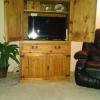 Matching pine entertainment center with matching bookcases and end table