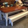 New Handcrafted Table and Matching Benches By The Table Shop REDUCED PRICE