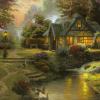 Landscape Art Oil Painting Print On Canvas Modern Home Decor Stillwater Cottage, No Framed NEW
