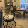 Dining set w bakers rack, 4 arm chairs & 2 barstools 