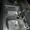 STAINLESS STEEL DOUBLE SINK AND FAUCET