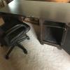 Dark brown desk and chair