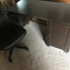 Dark brown desk and chair