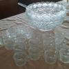 Crystal Punch Bowl with 18 /crystal cups and ladle