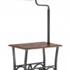 End Table Attached Swing Arm Floor Lamp with Magazine Rack