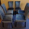 Six Pier 1 Blue Velvet Dinning Room Chairs for Sale 