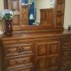 5 pieces King size bedroom set real wood paid 4900.00 new. (mattress not included)
