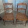 Antique caned seat side chairs (2)