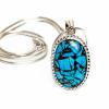 .925 Sterling Silver Genuine (Natural) Turquoise w/Copper Inlay Necklace. (New)