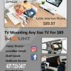 IMOUNT-TV MOUNTING $79 ANY SIZE-SECURITY CAMERAS-ALARMS-HOME THEATER-ANTENNAS-CABLE N INTERNET SERVICES
