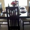 BLACK LACQUER DINING ROOM SET AND GLASS CHINA CABINETS