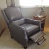 Grey Recliner - Real Leather!  Excellent condition $500 obo offer Home and Furnitures