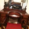 Antique Armoire, Dresser with Bench and Queen Headboard