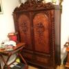 Antique Armoire, Dresser with Bench and Queen Headboard