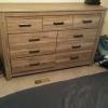 Queensize bedroom set new foam mattress still in plastic dresser with mirror nightstand ....must sell bye sat morning