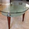 2 TIER OVAL GLASS COFFEE TABLE