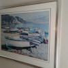 Oil print Greek fishing village offer Arts