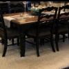 9 piece black & tan solid wood dining set w/ captains chairs offer Home and Furnitures