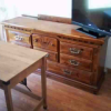 Dresser with mirror,Bookcase with light, Writting Table and Chair