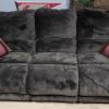 Plush charcoal grey couch and love seat offer Home and Furnitures