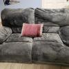 Plush charcoal grey couch and love seat