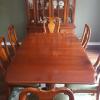 DINING ROOM SET (CHERRY) - TABLE, 6 CHAIRS, CHINA CABINET + SERVER