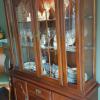 DINING ROOM SET (CHERRY) - TABLE, 6 CHAIRS, CHINA CABINET + SERVER