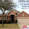 Open House July 21, 2018 in Kingdom Heights, Rosenberg, TX