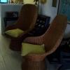 Pair of Vintage High Back Willow Chairs