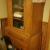 Oak Dining Room Table, 6 Chairs, Hutch