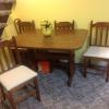 Wooden dining table and 4 chairs