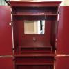 RED WOODEN CABINET/ENTERTAINMENT CENTER