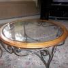 Round glass top coffee table 36