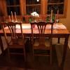 Rosewood Victorian era style dining room table with 4 chairs, $750