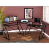 Brand New Glass L-Shaped Desk offer Home and Furnitures