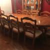 Oak Table with 10 Chairs, Hutch and matching Curio Cabinet offer Home and Furnitures