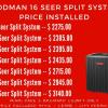 Goodman Air Conditioners 16 SEER Split Systems * 10 Years Warranty * Authorized Dealer * Call Now offer Appliances
